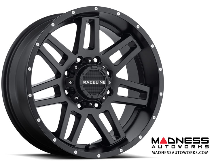 Jeep Custom Wheels (1) - Raceline - 931B - 16"x8" - Injector Black